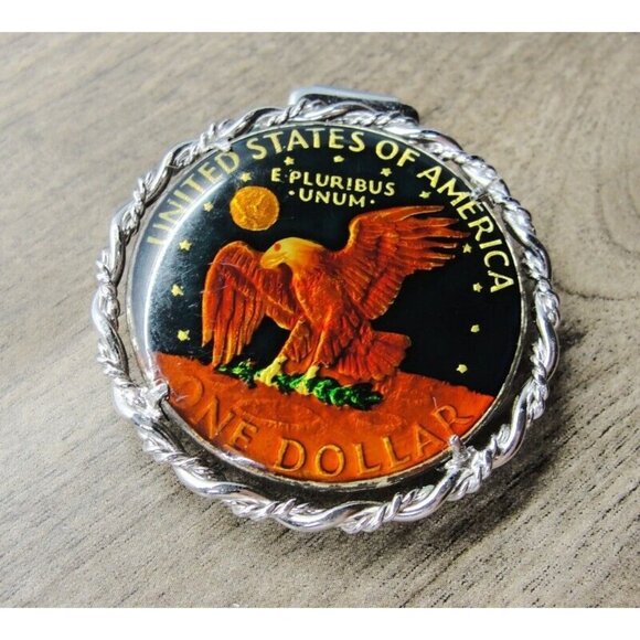 Anson United States Colored One Dollar Eagle Money Clip Wallet Credit Card Cash - Picture 3 of 9